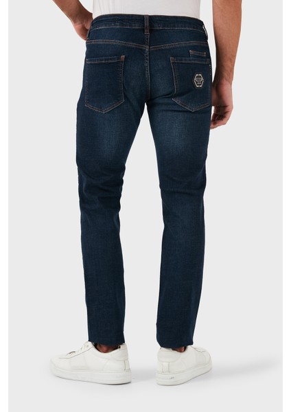 Streç Pamuklu Slim Fit Normal Bel Dar Paça Jeans Erkek Kot Pantolon MDT2500 PDE004N 14BP