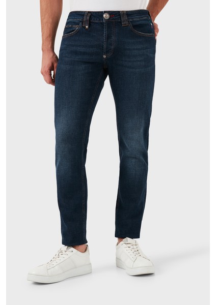 Streç Pamuklu Slim Fit Normal Bel Dar Paça Jeans Erkek Kot Pantolon MDT2500 PDE004N 14BP