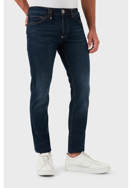 Streç Pamuklu Slim Fit Normal Bel Dar Paça Jeans Erkek Kot Pantolon MDT2500 PDE004N 14BP