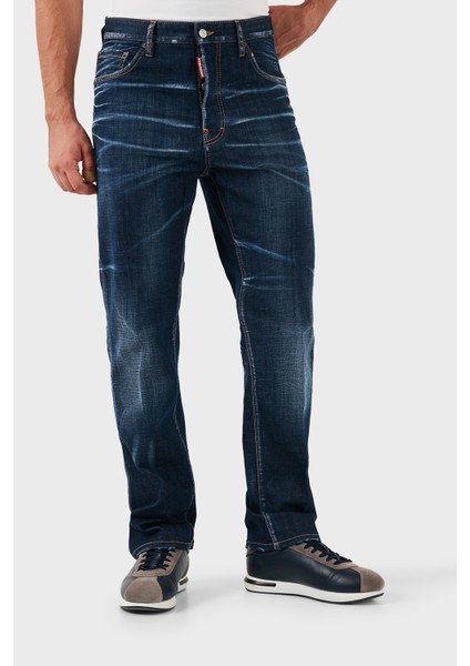 Streç Pamuklu Regular Fit Normal Bel Boru Paça Jeans Erkek Kot Pantolon S74LB1422 S30342 470