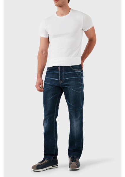 Streç Pamuklu Regular Fit Normal Bel Boru Paça Jeans Erkek Kot Pantolon S74LB1422 S30342 470