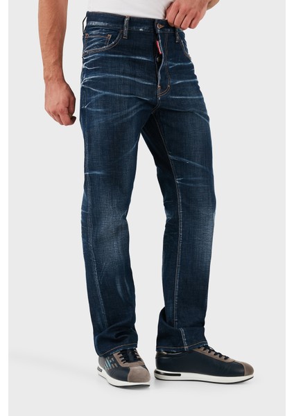 Streç Pamuklu Regular Fit Normal Bel Boru Paça Jeans Erkek Kot Pantolon S74LB1422 S30342 470