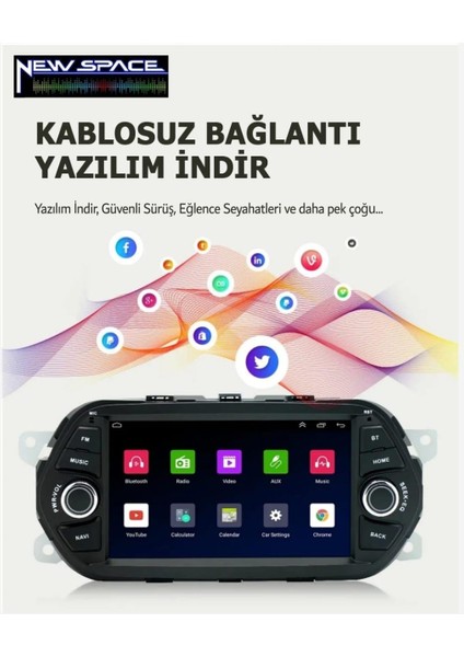 Fiat Egea Tuşlu Android 2gb Ram 32GB Rom Carplay Multimedya