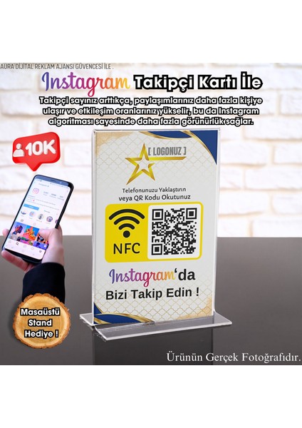 Google Işletme Yorum Kartı - Standlı - Nfc ve Karekod Özellikli