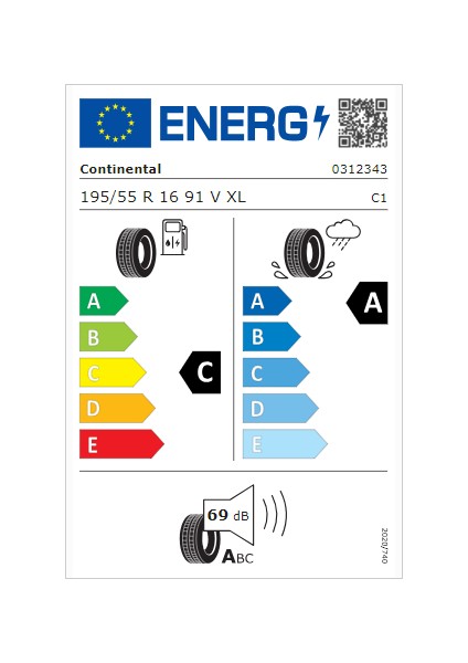 195/55 R16 91V Xl Fr Ultracontact Yaz Lastiği (Üretim Yılı: 2024)