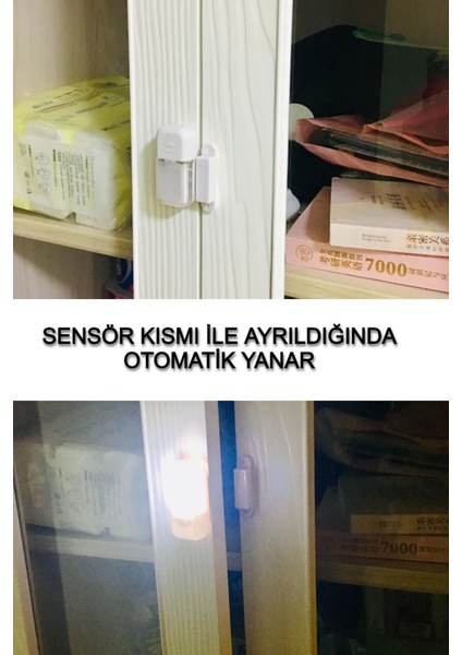 Sensörlü LED Işık Dolap Içi LED Aydınlatma Spot LED Işık Yapışkanlı Otomatik Manyetik LED Işık