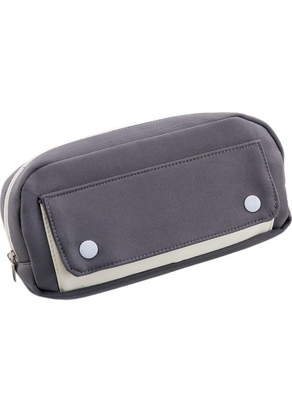 Yeni Basit Düz Renk Büyük Kapasiteli Kalem Kutusu Öğrenci Flip-Top Ek Kırtasiye Çantası (Yurt Dışından)