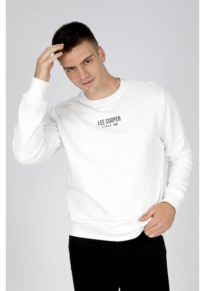 Frose Erkek O Yaka Sweatshirt Beyaz