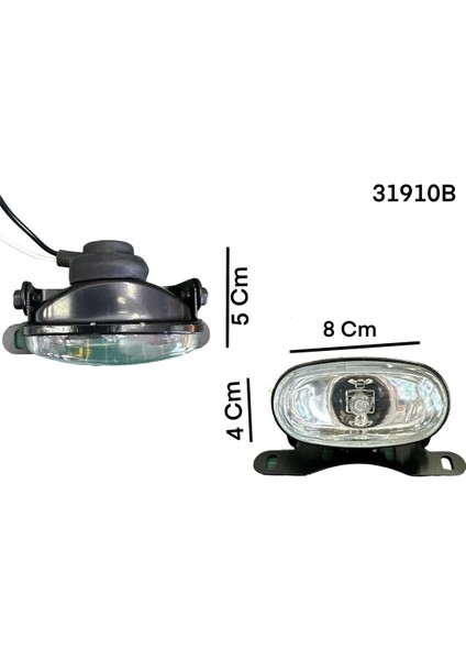 2 Adet Metal Kasa Sis Lambasi Beyaz Cam 12 Volt