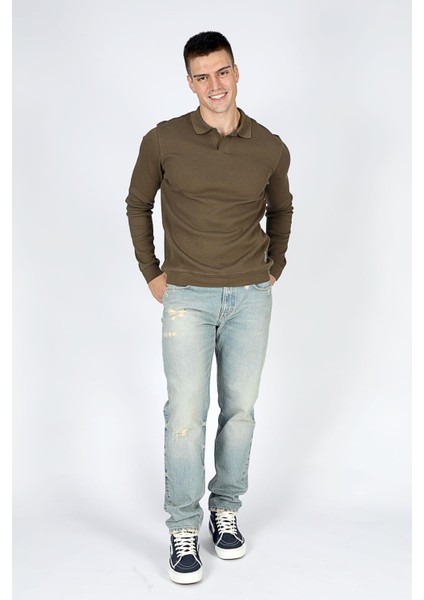 Sirius Erkek Polo Yaka Sweatshirt Olive