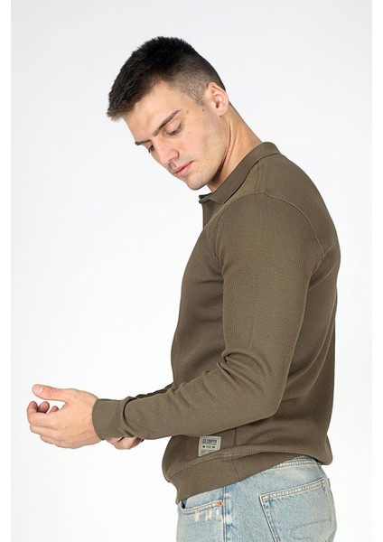 Sirius Erkek Polo Yaka Sweatshirt Olive modelleri