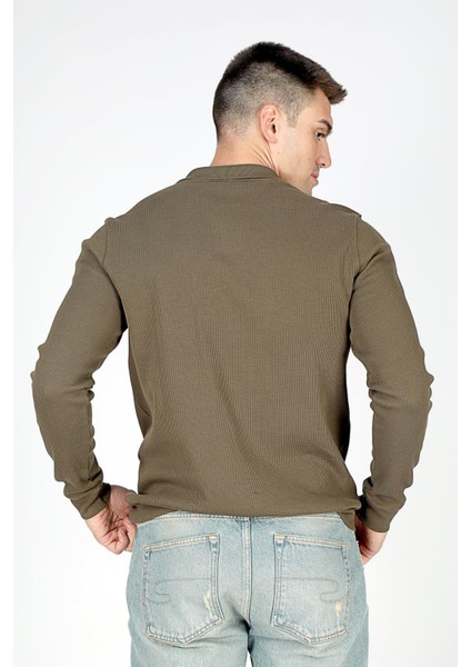 Sirius Erkek Polo Yaka Sweatshirt Olive fırsatları