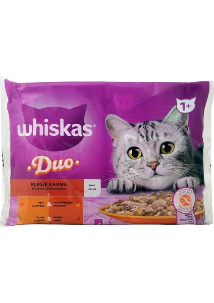 Duo Klasik Karma Lezzetler Kedi Yaş Maması (4 x 85 Gr)