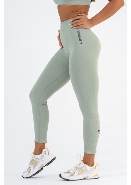 Dikişsiz Spor Tayt | Mint | Seamles Leggings | İnce Fitilli |