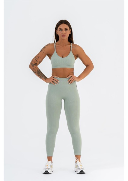 Dikişsiz Spor Tayt | Mint | Seamles Leggings | İnce Fitilli |