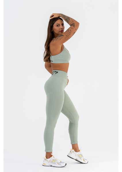 Dikişsiz Spor Tayt | Mint | Seamles Leggings | İnce Fitilli |