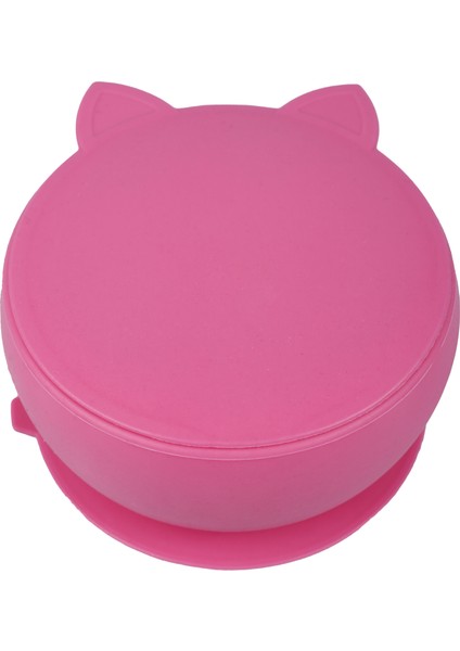 Kitten Vakum Tabanlı Kapaklı Silikon Kase BubbleGum Pink fiyatları