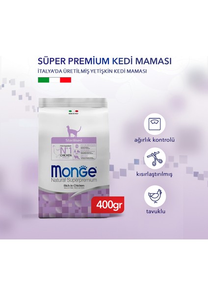 Cat Daily Line Sterilised Tavuklu Kısırlaştırılmış Kedi Maması 400 gr