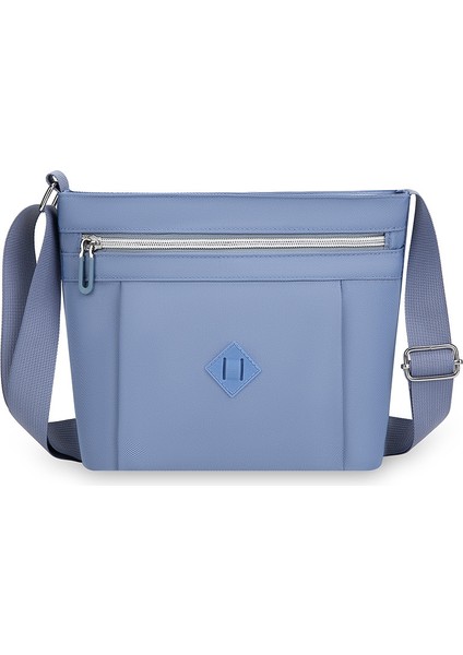 Yeaın Çapraz Askılı Çanta Taşınabilir Oxford Kumaş Malzemesi Basit Düz Renk Nötr Stil, Açık Mavi (Yurt Dışından)