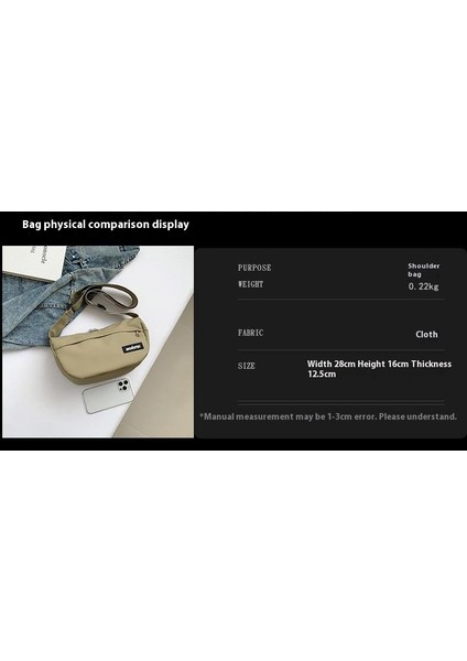 Yeaın Çapraz Askılı Çanta Taşınabilir Naylon Malzeme Şık ve Çok Yönlü Düz Renk Stili, Siyah (Yurt Dışından) fiyatları