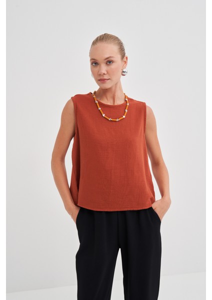 Kadın Müslin Kolsuz Bluz modelleri