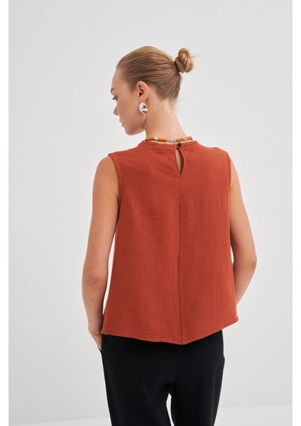 Kadın Müslin Kolsuz Bluz fırsatları