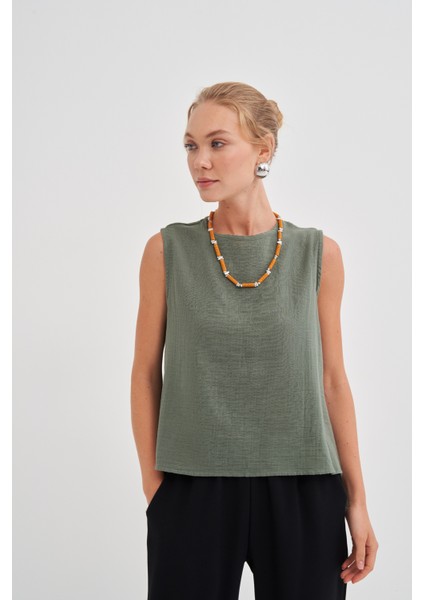 Kadın Müslin Kolsuz Bluz modelleri