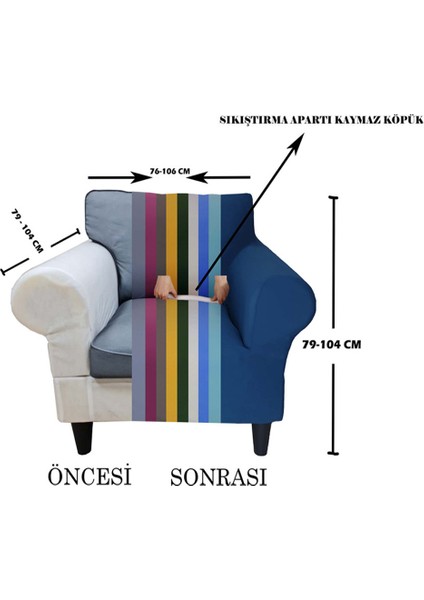 Yeni Mikro Petek Kumaş Tekli Koltuk & Berjer Koltuk Kılıfı Arkası Dahil Kapatıyoruz.
