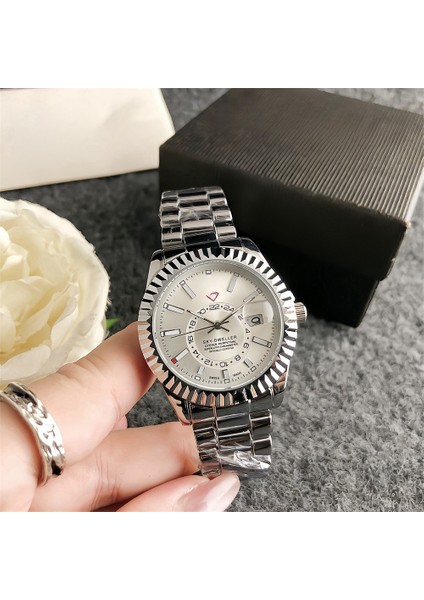 Rolex Kopya Saat Dışbükey Lens Takvim Erkek Saati (Yurt Dışından)