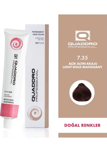 Quaddro Professional Quaddro Professıonel Saç Boyası 7.35 Açık Altın Akaju 100 ml