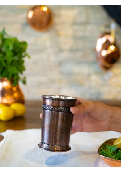 Bakır Bardak Julep Kokteyl Model Oksit Renk 2'li