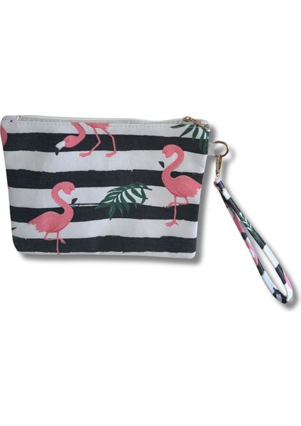 Kadın Flamingo Desenli El Askılı Portföy Clutch Çanta Vip Home Bags