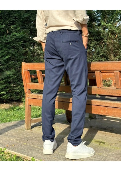 Erkek, Beli Lastikli, Diagonel Kumaş, Old Money Culture, Duble Paça, Regular Fit Pantolon 24INP291 indirimleri