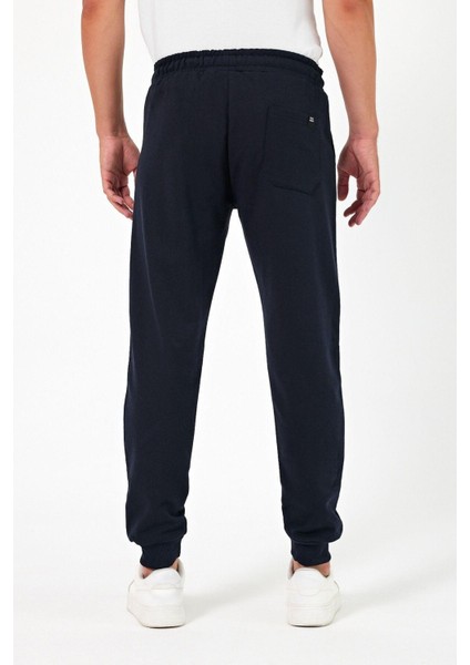 Kalın Lacivert Erkek Eşofman Altı Jogger Arka Cepli Paça Lastikli Regular Fit Şardonsuz fırsatları