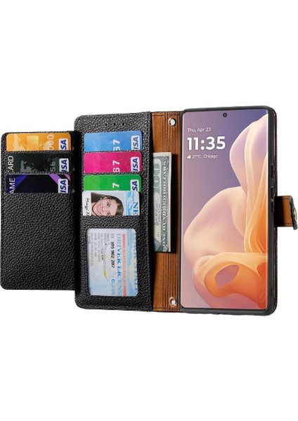 Moto G85 Aşk Darbeye Dayanıklı Cüzdan Fermuar Deri Için Flip Case (Yurt Dışından)