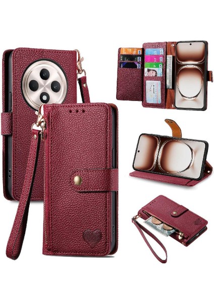 Oppo F27 Aşk Darbeye Dayanıklı Cüzdan Deri Kılıf Fermuar Için Flip Case (Yurt Dışından)