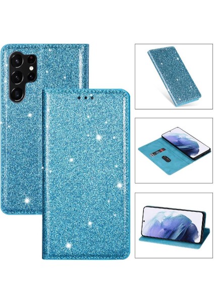 Samsung Galaxy S24 Ultra Manyetik Kapatma Flip Case Için Glitter Flip Case (Yurt Dışından)