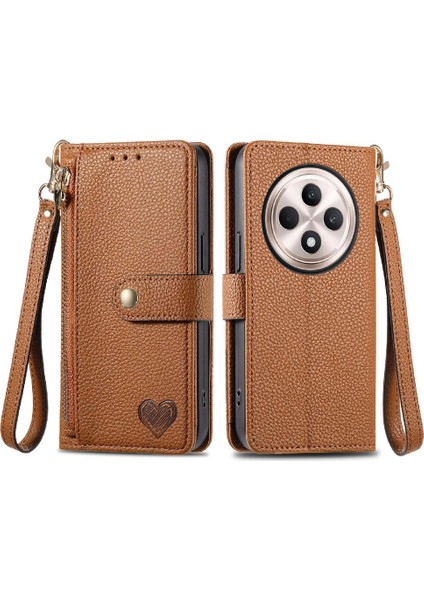 Oppo Oppo 12F Cüzdan Aşk Darbeye Deri Kılıf Fermuar Için Flip Case (Yurt Dışından)