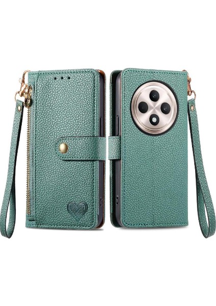 Oppo Oppo 12F Cüzdan Aşk Darbeye Deri Kılıf Fermuar Için Flip Case (Yurt Dışından)