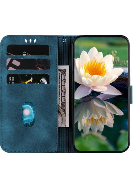 Redmi A2 Manyetik Kickstand Kabartma Lotus Çiçek Için Flip Case (Yurt Dışından)