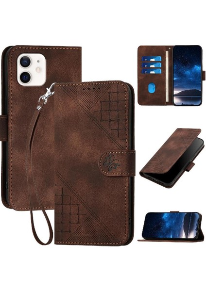 IPhone 12/12 Pro Kabartmalı Kelebek ve Kredi Kartı Yuvası Için Flip Case (Yurt Dışından)