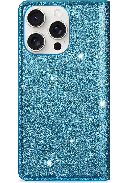 IPhone 16 Pro Max Manyetik Kapatma Flip Case Cüzdan Için Glitter Flip Case (Yurt Dışından)