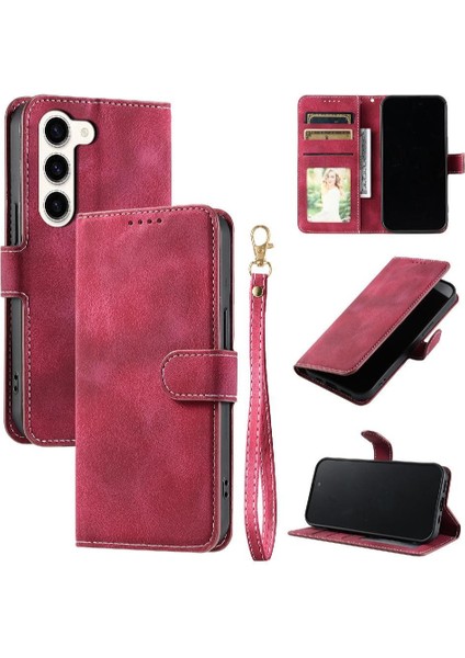 Samsung Galaxy S23 Için Flip Case Pu Deri Cüzdan Kart Yuvaları Manyetik (Yurt Dışından)