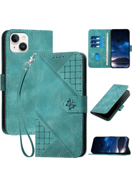 IPhone 15 Için Flip Case Kabartmalı Kelebek Yüksek Kaliteli Deri Telefon Kılıfı (Yurt Dışından)