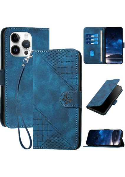 Ayrılabilir El ile IPhone 13 Pro Max Kabartmalı Kelebek Için Flip Case (Yurt Dışından)