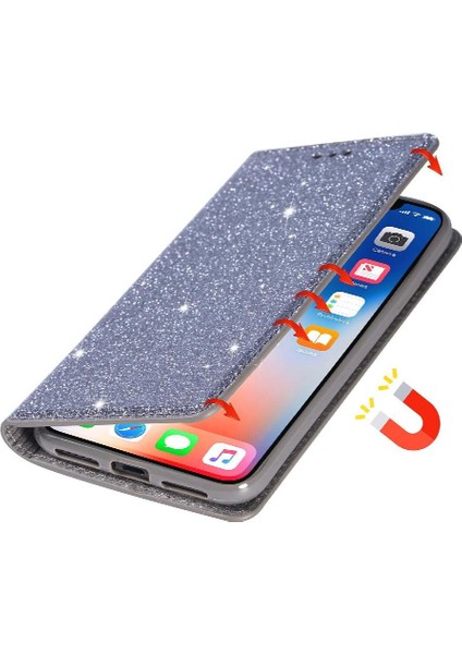 IPhone 7 Için Glitter Flip Case Artı/iphone 8 Artı Manyetik Kapatma Pu (Yurt Dışından)