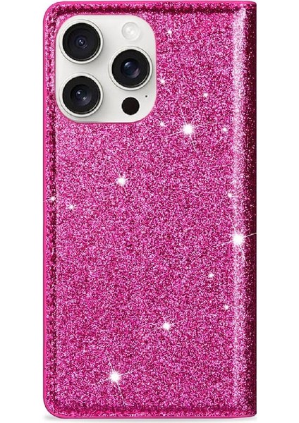 IPhone 16 Pro Max Manyetik Kapatma Flip Case Cüzdan Için Glitter Flip Case (Yurt Dışından)