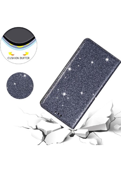 IPhone 16 Için Glitter Flip Case Pro Pu Deri Flip Case Cüzdan Manyetik (Yurt Dışından)