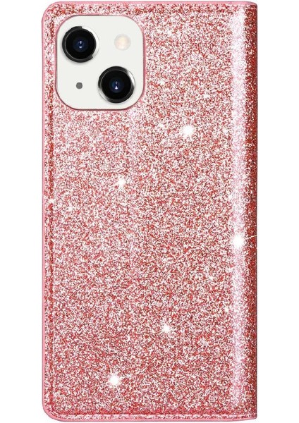 IPhone 14 Artı Pu Deri Manyetik Kapatma Kartı Için Glitter Flip Case (Yurt Dışından) modelleri