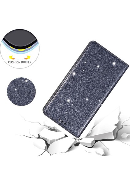 IPhone 14 Için Glitter Flip Case Pu Deri Kart Tutucu Manyetik Kapatma (Yurt Dışından)